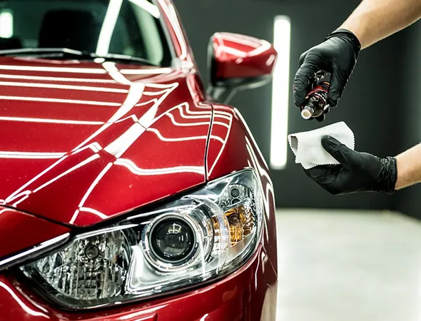 Professional ceramic coating application in Los Gatos Hills providing hydrophobic, scratch-resistant, high-gloss vehicle protection.