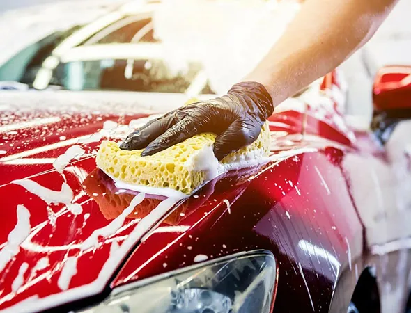 Eco-friendly hand car wash service in Santa Clara California using biodegradable soaps and water-saving techniques.